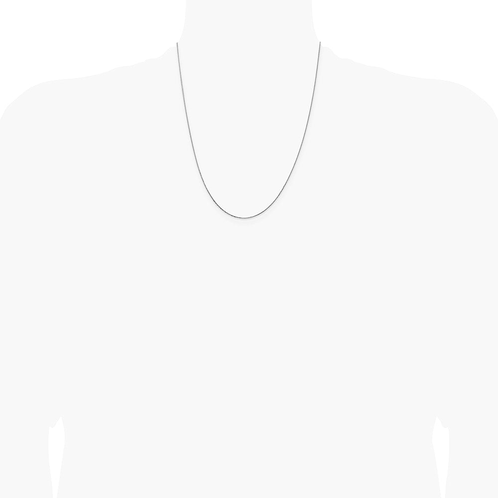 14K White Gold .8mm Diamond-Cut Quadra Wheat Chain Necklace 16"-24" - Product Photo
