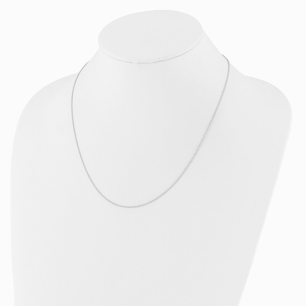 14K White Gold Adjustable 1mm Wheat Chain Necklace 22"-30" - Product Photo