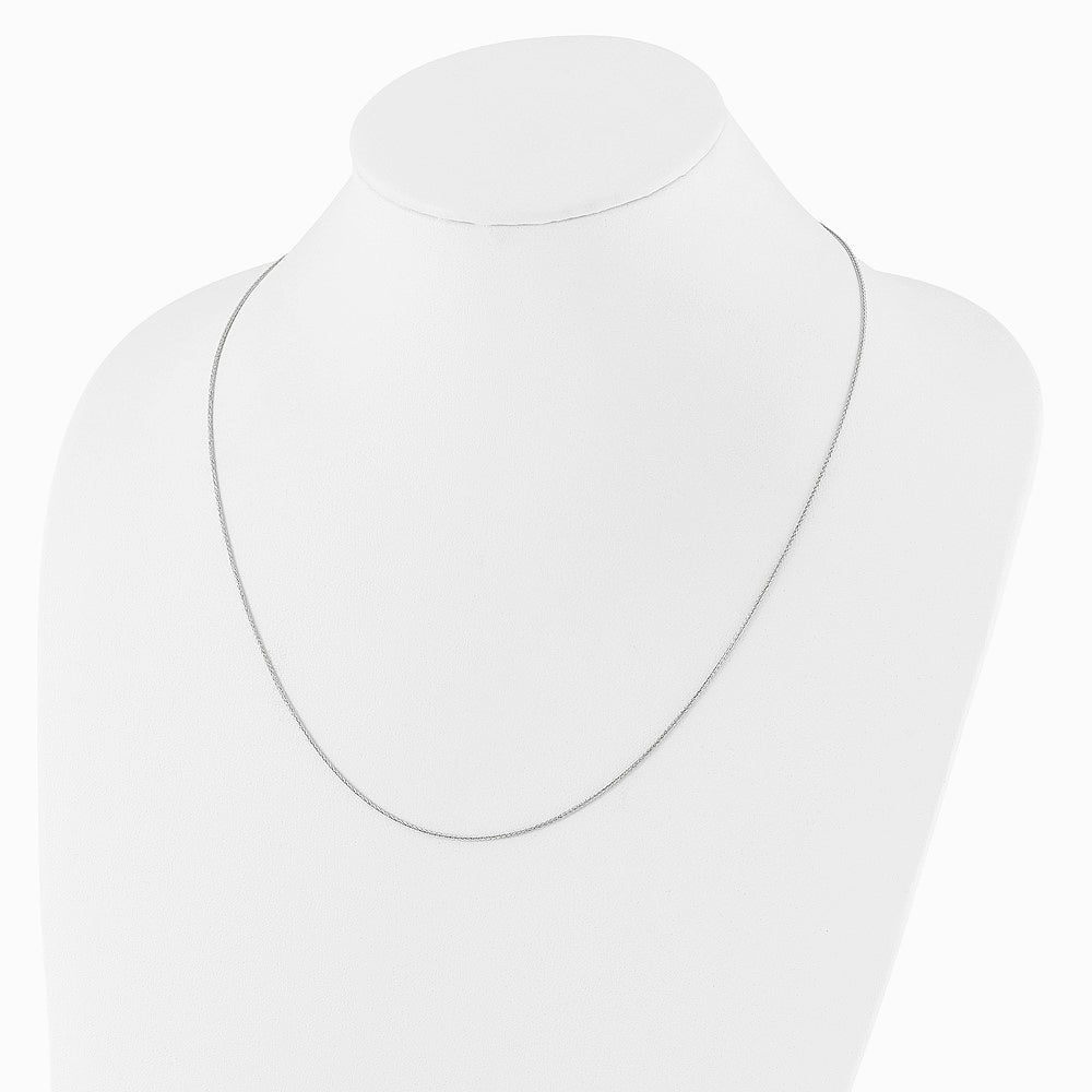 14K White Gold Adjustable 1mm Wheat Chain Necklace 22"-30" - Product Photo