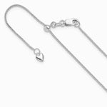 14K White Gold Adjustable 1mm Wheat Chain Necklace 22"-30" - Product Photo