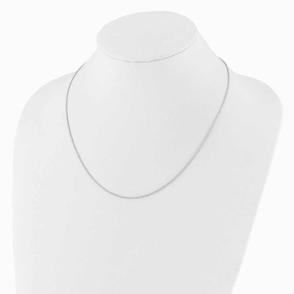 14K White Gold Adjustable 1.4mm Wheat Chain Necklace 22"-30" - Product Photo