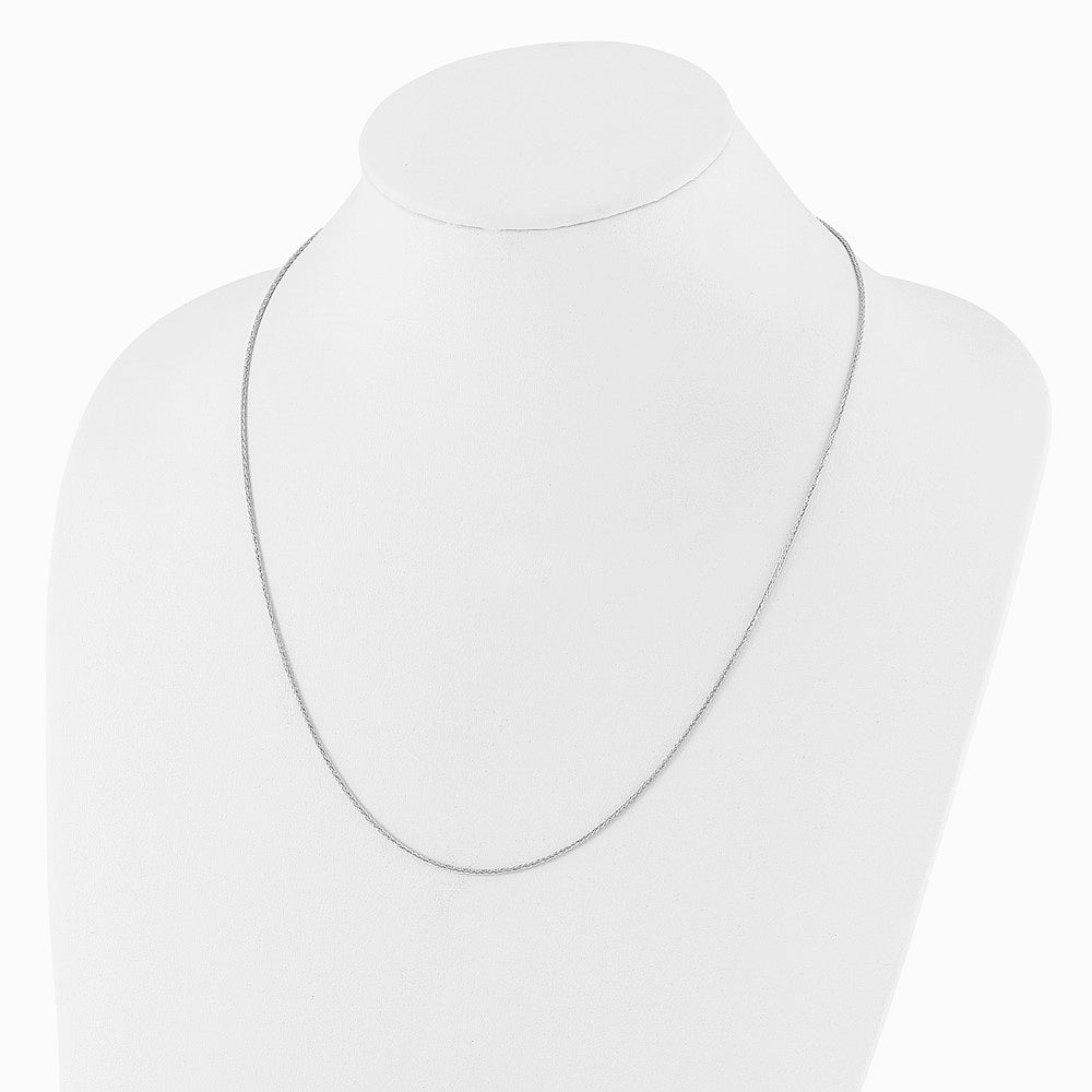 14K White Gold Adjustable 1.4mm Wheat Chain Necklace 22"-30" - Product Photo