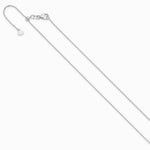 14K White Gold Adjustable 1.2mm Flat Cable Chain Necklace 22"-30" - Product Photo