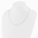 14K White Gold Adjustable 1.2mm Flat Cable Chain Necklace 22"-30" - Product Photo