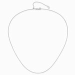 14K White Gold Adjustable 1.2mm Flat Cable Chain Necklace 22"-30" - Product Photo