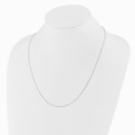 14K White Gold Adjustable 1.2mm Flat Cable Chain Necklace 22"-30" - Product Photo