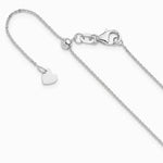 14K White Gold Adjustable 1.2mm Flat Cable Chain Necklace 22"-30" - Product Photo