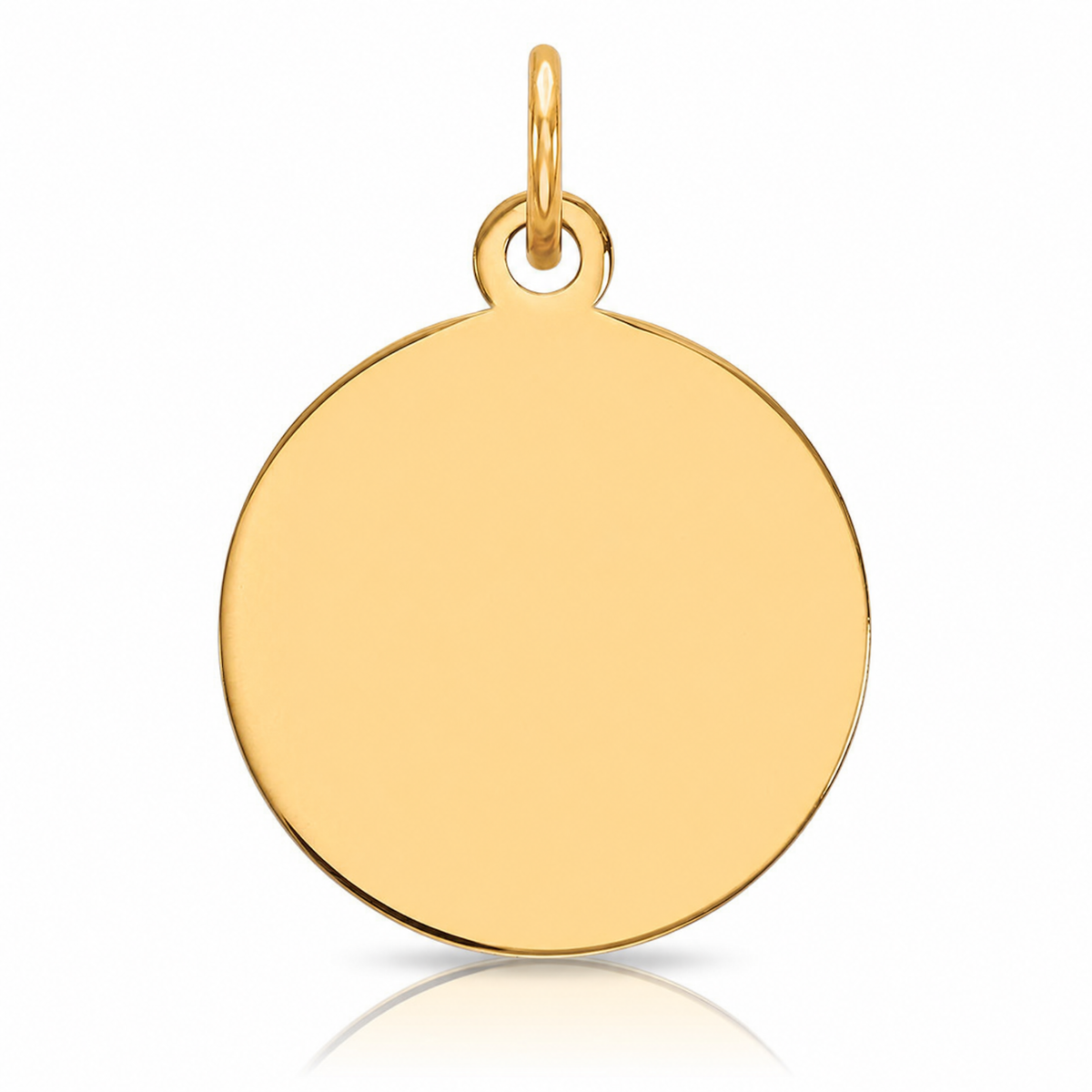 10k Plain .032 Gauge Circular Engravable Disc Charm - Lifestyle View