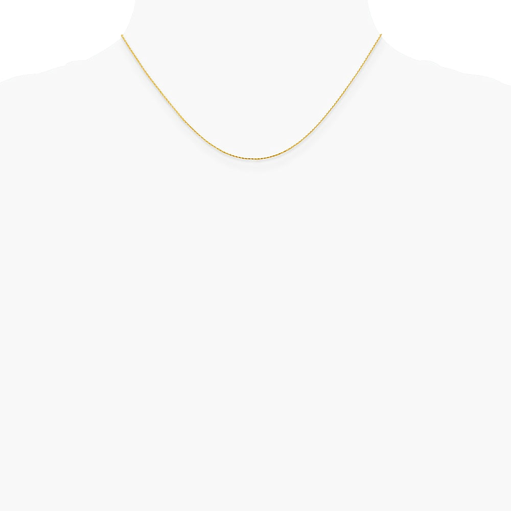 14K Yellow Gold .8 mm Diamond-Cut Wheat Chain Necklace 16"-24" - Product Photo