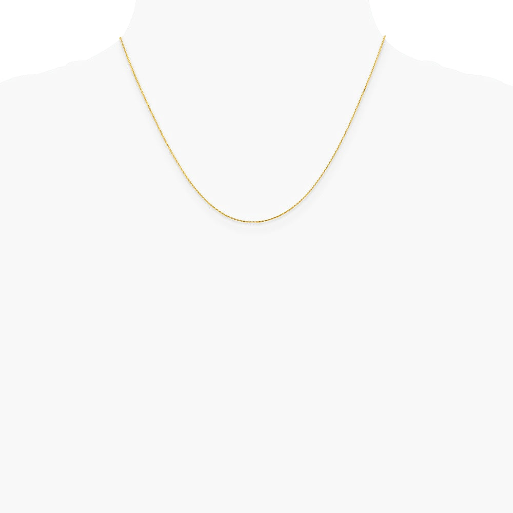 14K Yellow Gold .8 mm Diamond-Cut Wheat Chain Necklace 16"-24" - Product Photo