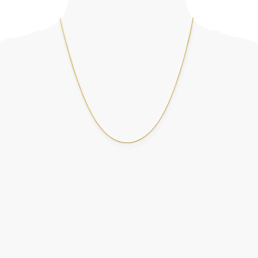 14K Yellow Gold .8 mm Diamond-Cut Wheat Chain Necklace 16"-24" - Product Photo
