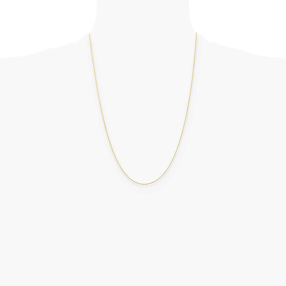 14K Yellow Gold .8 mm Diamond-Cut Wheat Chain Necklace 16"-24" - Product Photo