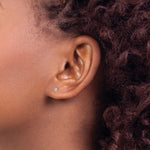 Inverness 14k White 3mm Crystal Bezel Earrings - Product Photo