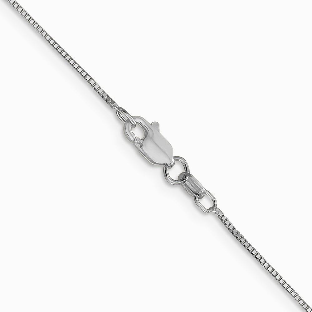 14K White Gold .7mm Box with Lobster Clasp Chain Necklace 16"-30" - Product Photo