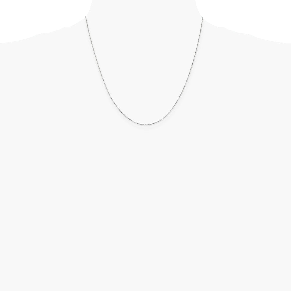 14K White Gold .7mm Box with Lobster Clasp Chain Necklace 16"-30" - Product Photo