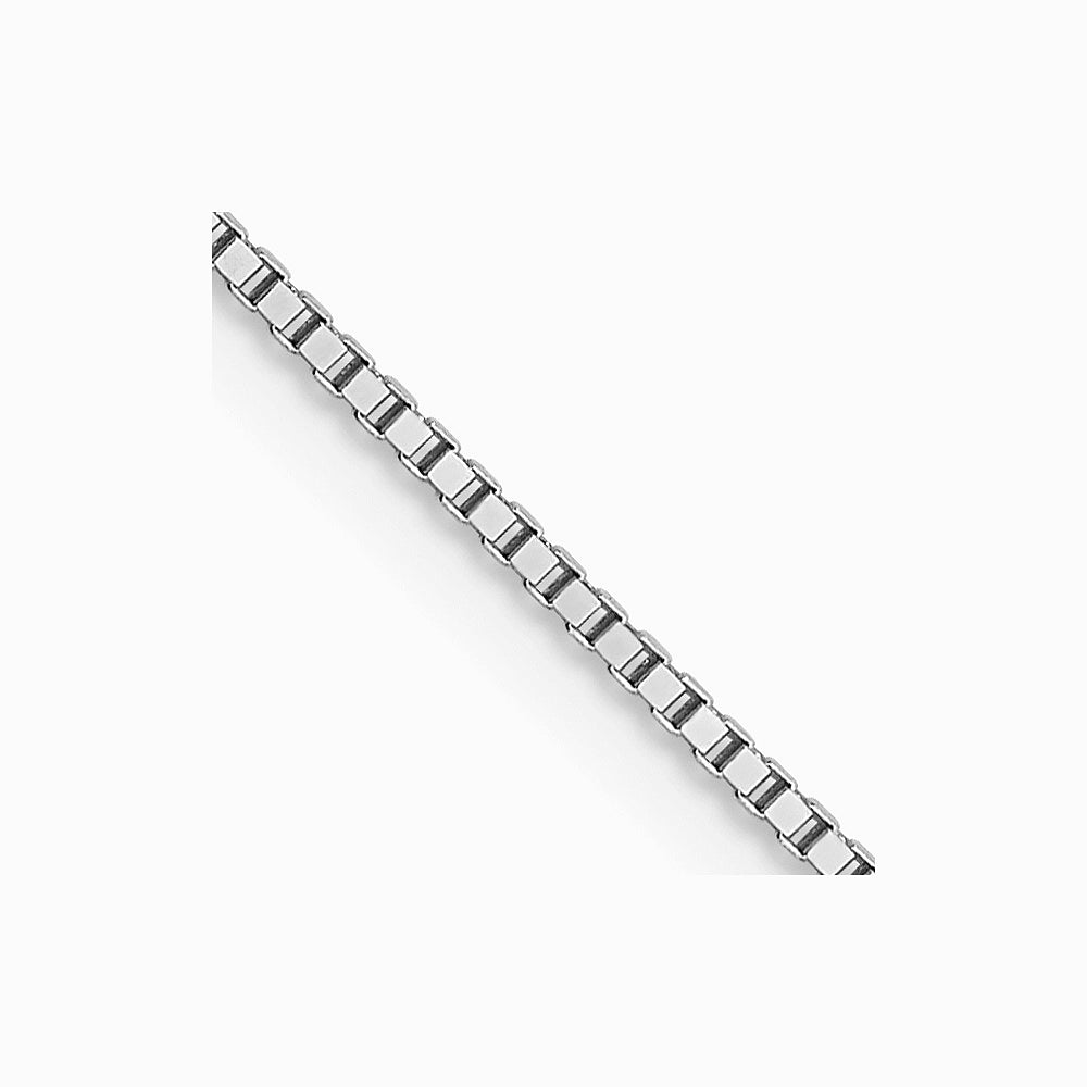 14K White Gold .7mm Box with Lobster Clasp Chain Necklace 16"-30"