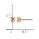Inverness 14k 4mm Pink Heart CZ Earrings - Product Photo