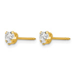 Inverness 14k 4mm Clear Heart CZ Earrings - Product Photo