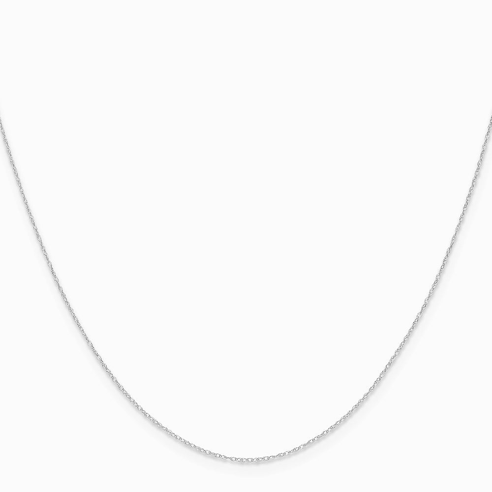14K White Gold .4 mm Carded Cable Rope Chain - Product Photo