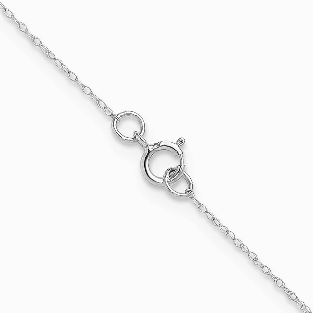 14K White Gold .4 mm Carded Cable Rope Chain - Product Photo