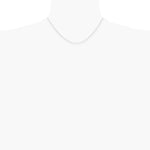 14K White Gold .4 mm Carded Cable Rope Chain Necklace 16"-24" - Product Photo