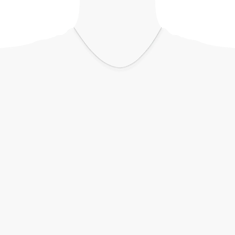 14K White Gold .4 mm Carded Cable Rope Chain Necklace 16"-24" - Product Photo