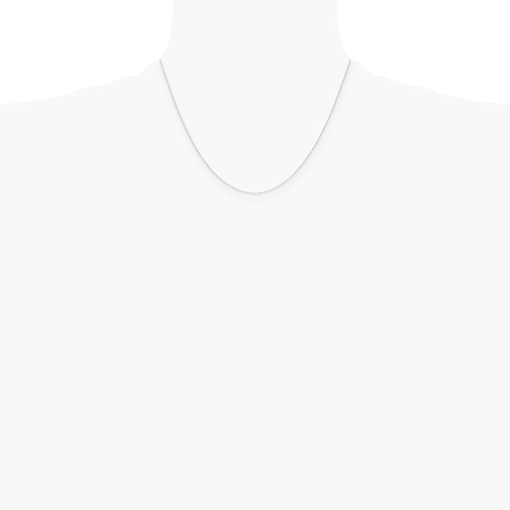 14K White Gold .4 mm Carded Cable Rope Chain Necklace 16"-24" - Product Photo