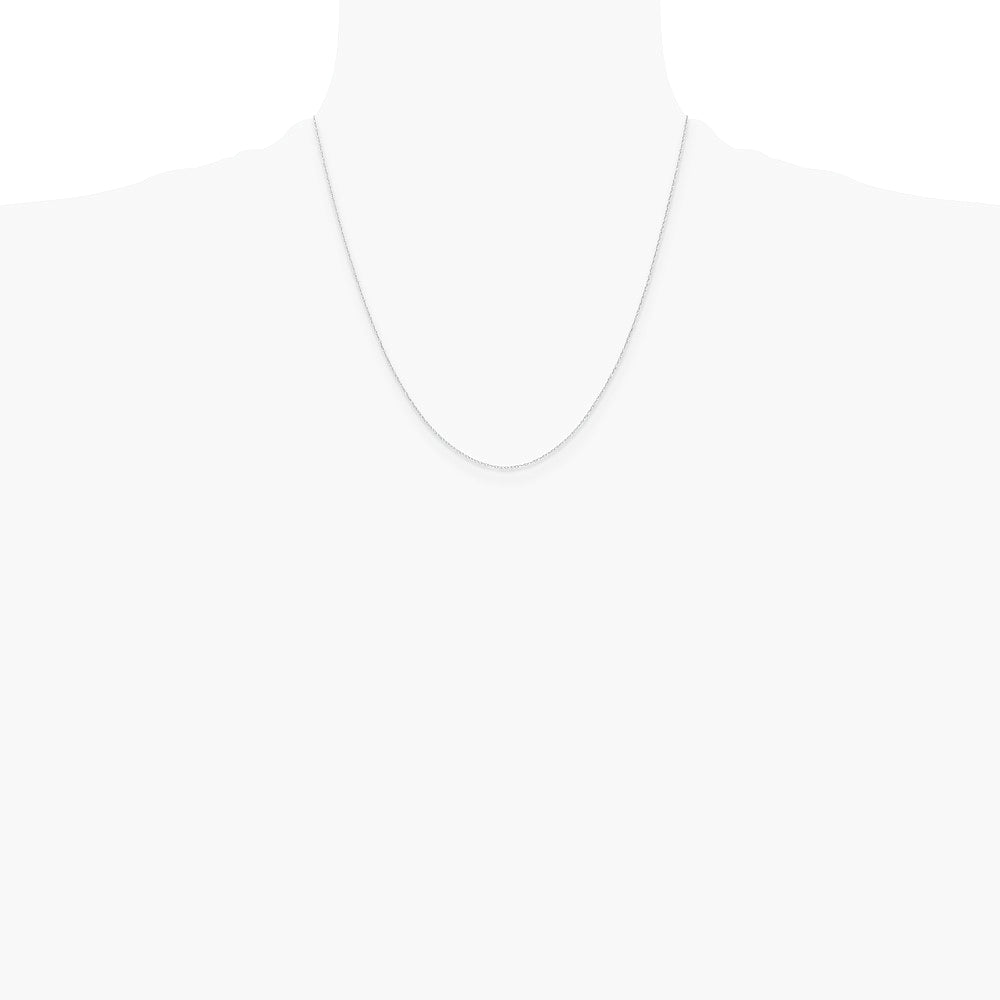 14K White Gold .4 mm Carded Cable Rope Chain Necklace 16"-24" - Product Photo