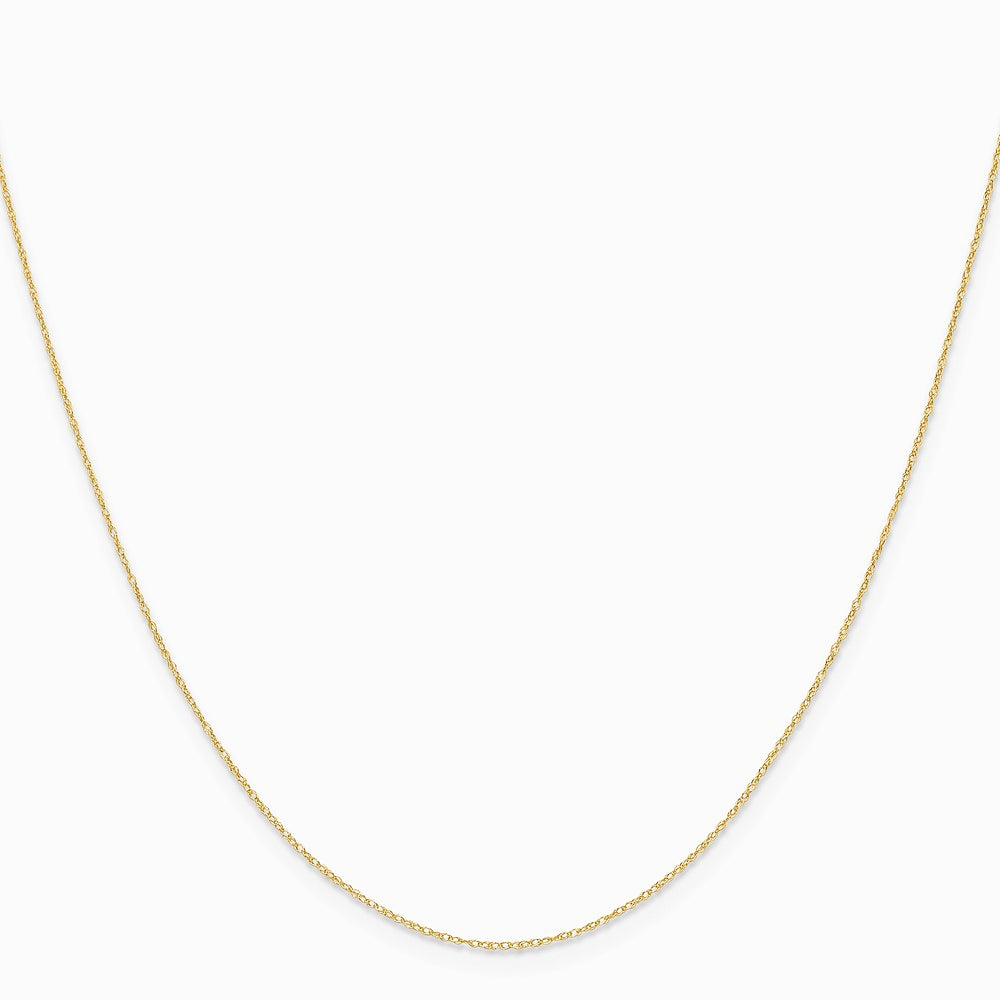 14K Yellow Gold .4 mm Carded Cable Rope Chain - Product Photo