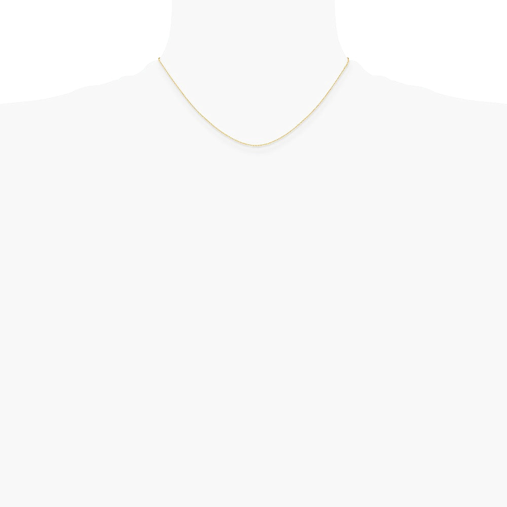 14K Yellow Gold .4 mm Carded Cable Rope Chain Necklace 16"-24" - Product Photo