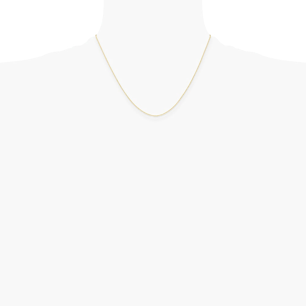 14K Yellow Gold .4 mm Carded Cable Rope Chain Necklace 16"-24" - Product Photo