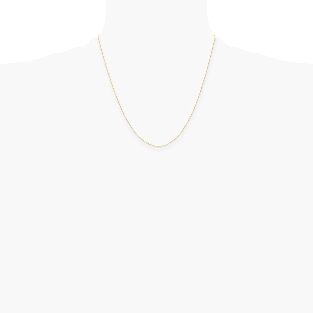 14K Yellow Gold .4 mm Carded Cable Rope Chain Necklace 16"-24" - Product Photo