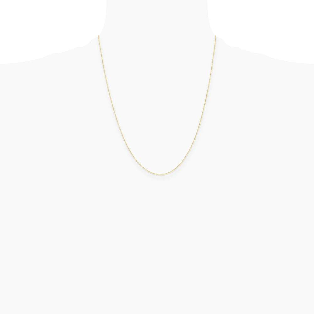 14K Yellow Gold .4 mm Carded Cable Rope Chain Necklace 16"-24" - Product Photo
