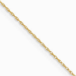 14K Yellow Gold .4 mm Carded Cable Rope Chain Necklace 16"-24" - Product Photo