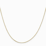 10K Yellow Gold .5mm Baby Box Chain W/ Spring Ring Clasp Necklace 16"-24" - Product Photo