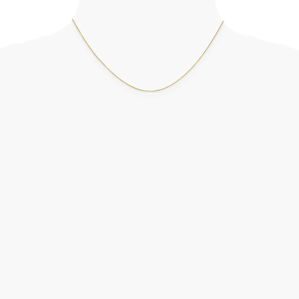10K Yellow Gold .5mm Baby Box Chain W/ Spring Ring Clasp Necklace 16"-24" - Product Photo