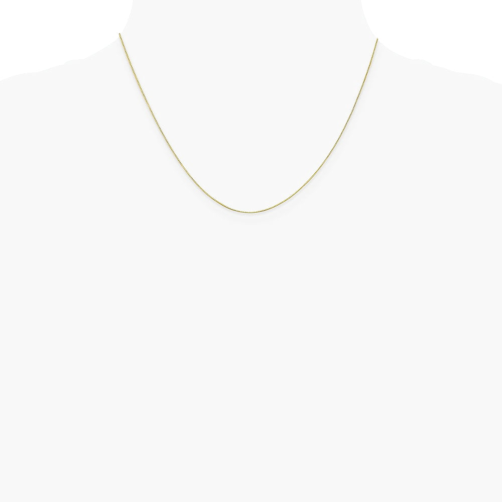 10K Yellow Gold .5mm Baby Box Chain W/ Spring Ring Clasp Necklace 16"-24" - Product Photo
