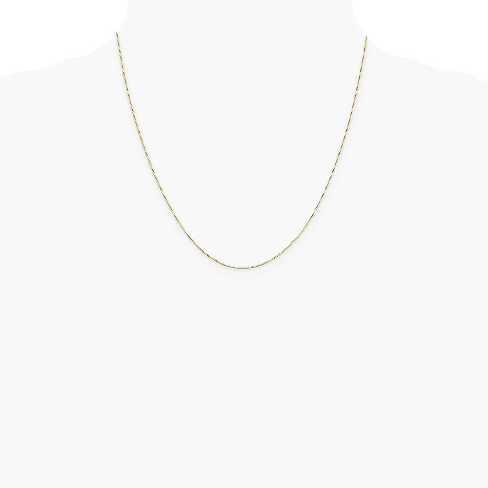10K Yellow Gold .5mm Baby Box Chain W/ Spring Ring Clasp Necklace 16"-24" - Product Photo