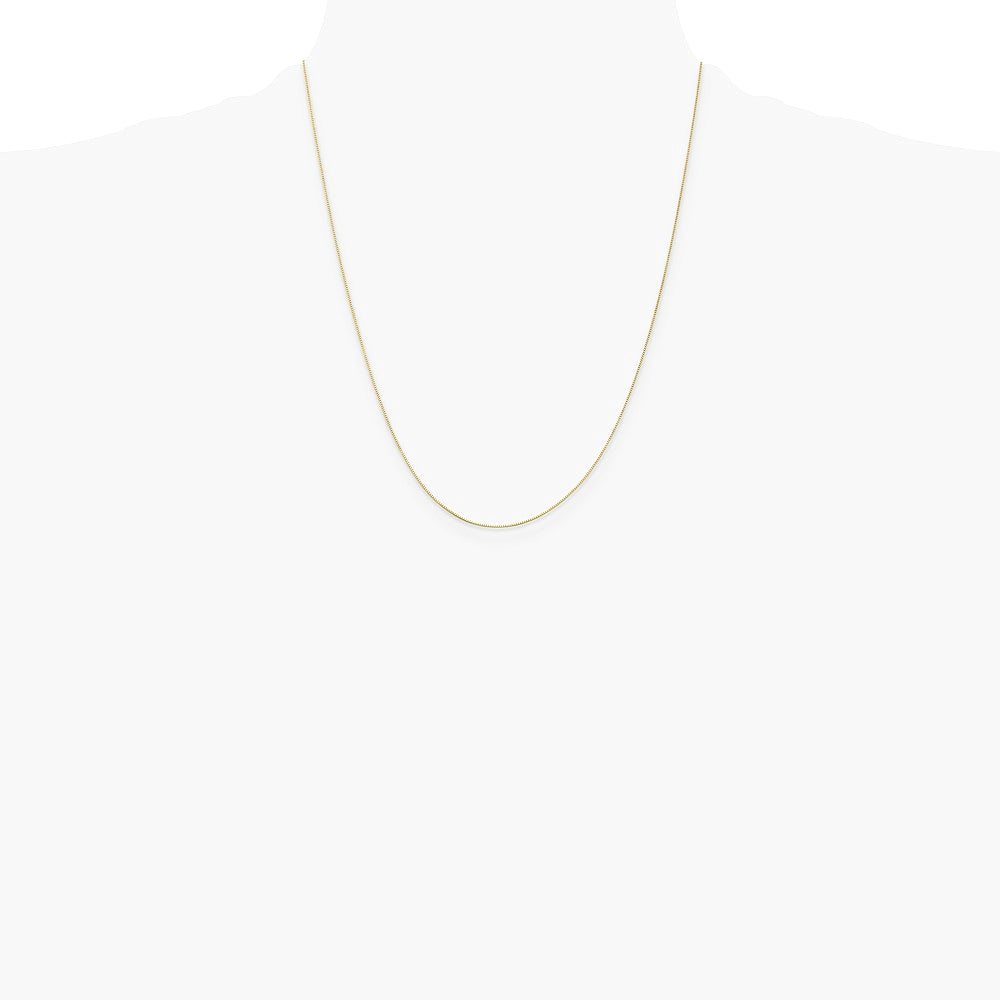 10K Yellow Gold .5mm Baby Box Chain W/ Spring Ring Clasp Necklace 16"-24" - Product Photo
