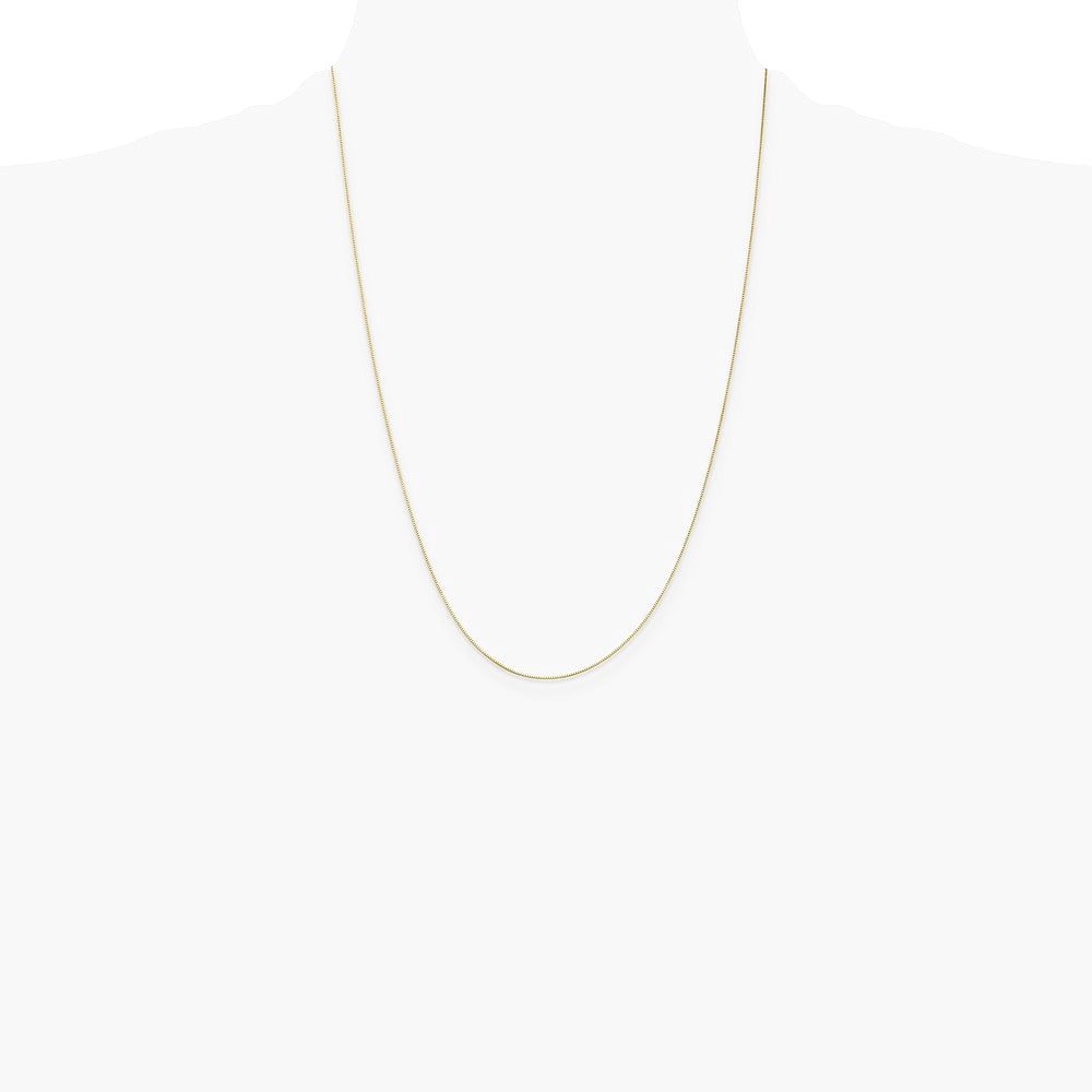 10K Yellow Gold .5mm Baby Box Chain W/ Spring Ring Clasp Necklace 16"-24" - Product Photo