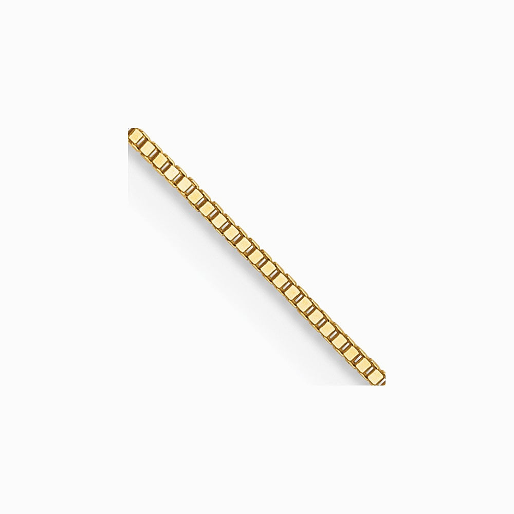 10K Yellow Gold .5mm Baby Box Chain W/ Spring Ring Clasp Necklace 16"-24" - Product Photo
