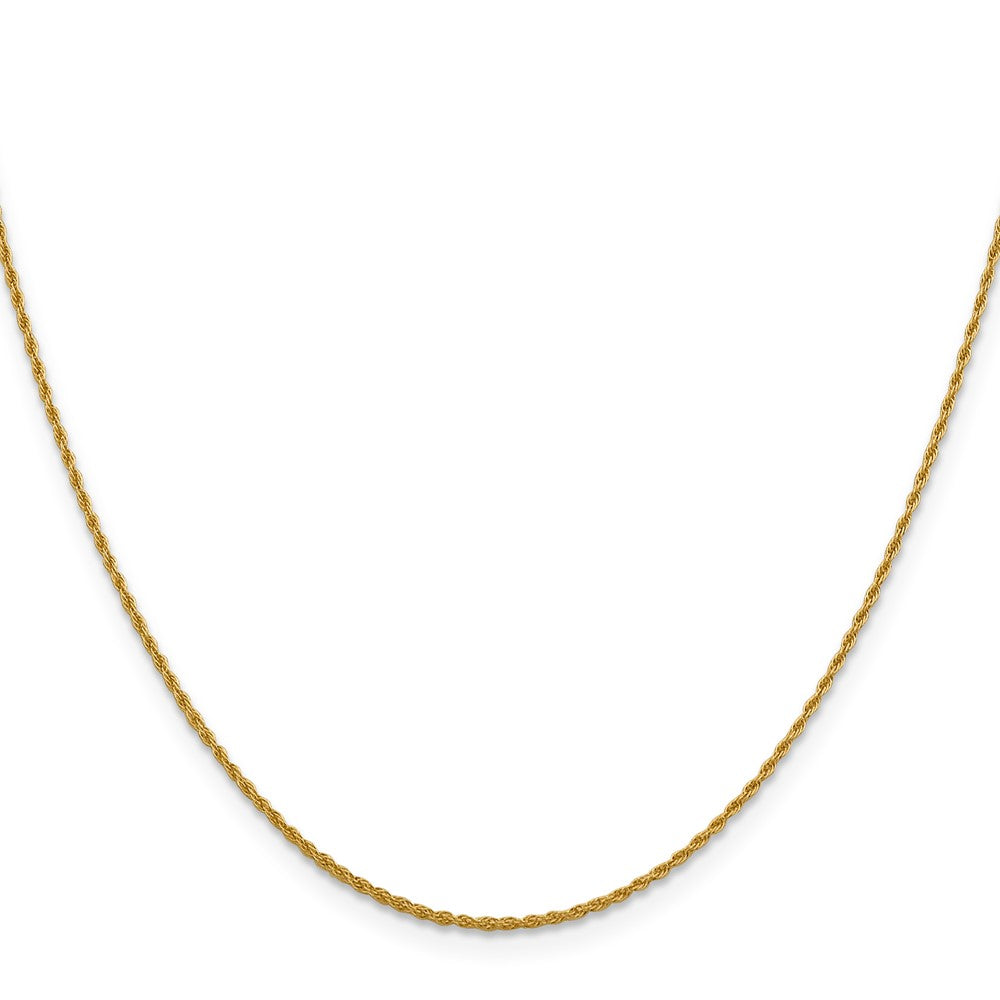 10K Yellow Gold 1.2 mm Loose Rope Chain Necklace 16"-24" - Product Photo