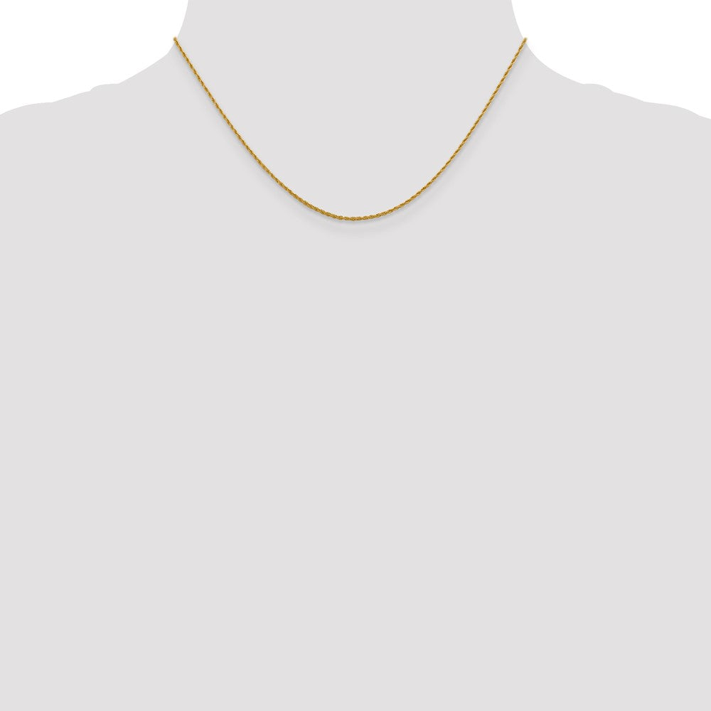 10K Yellow Gold 1.2 mm Loose Rope Chain Necklace 16"-24" - Product Photo