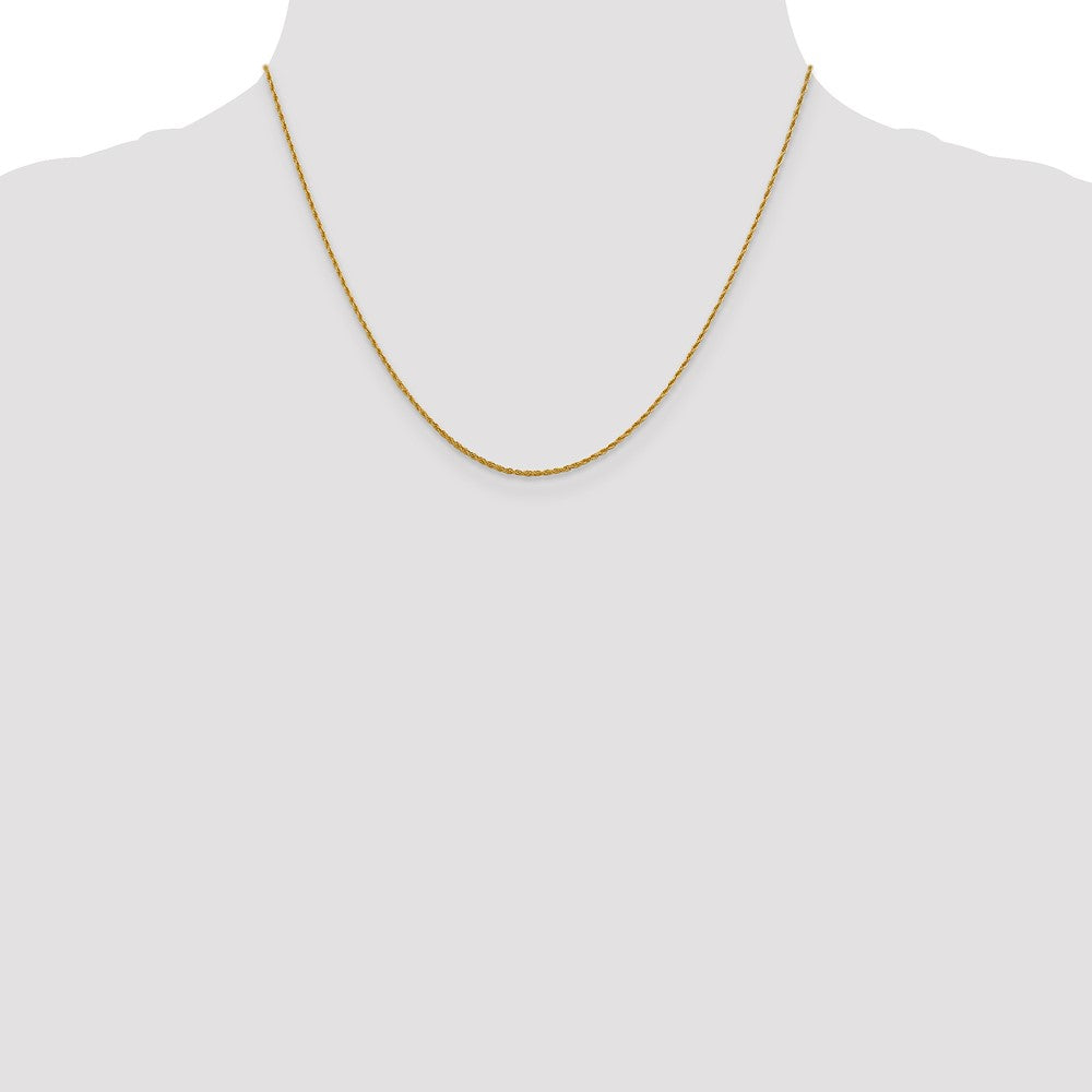 10K Yellow Gold 1.2 mm Loose Rope Chain Necklace 16"-24" - Product Photo