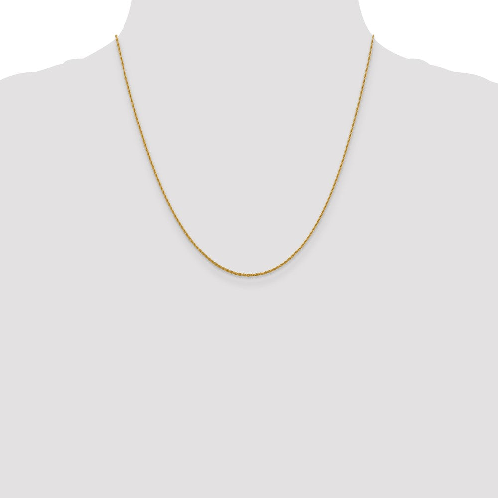 10K Yellow Gold 1.2 mm Loose Rope Chain Necklace 16"-24" - Product Photo