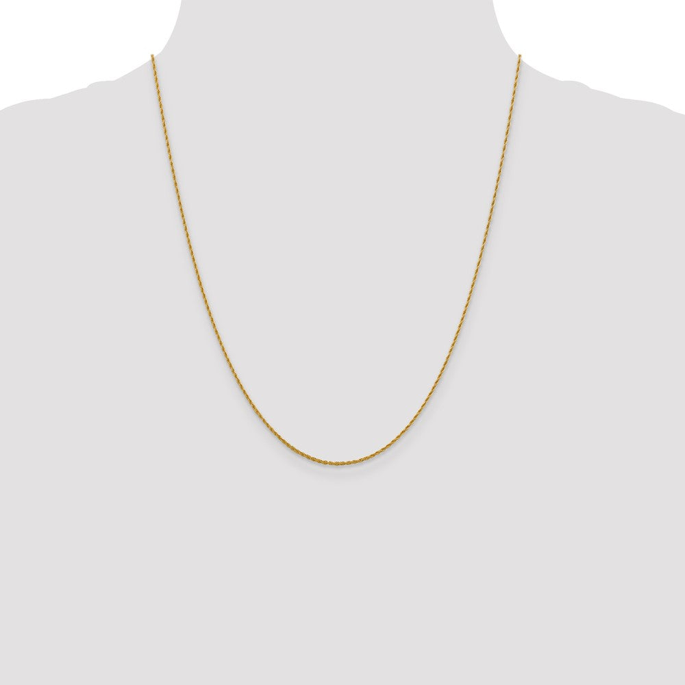 10K Yellow Gold 1.2 mm Loose Rope Chain Necklace 16"-24" - Product Photo