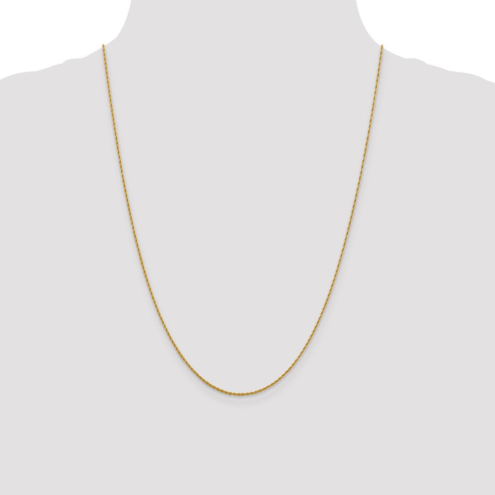 10K Yellow Gold 1.2 mm Loose Rope Chain Necklace 16"-24" - Product Photo