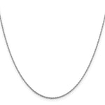 10K White Gold 1.2 mm Loose Rope Chain Necklace 16"-24" - Product Photo