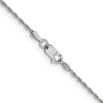 10K White Gold 1.2 mm Loose Rope Chain Necklace 16"-24" - Product Photo