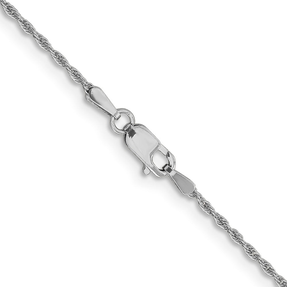 10K White Gold 1.2 mm Loose Rope Chain Necklace 16"-24" - Product Photo